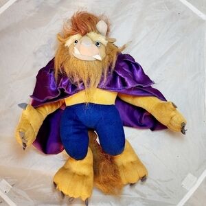 Disney Beauty & the Beast 15" BEAST Plush w Satin Cape Stuffed Animal Soft Toy